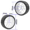 ShareGoo OD 4.09" Rubber 1/8 RC Buggy Tires and 17mm Hex Wheels Rim Compatible with Arrma Typhon Kyosho Losi VRX Redcat HSP HPI 1/8 Scale RC Off Road Buggy (White)