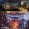 Janchs 55ft 100 LED Solar Christmas Lights Outdoor Decorations, 8 Modes Waterproof LED Snowflake String Lights for Outside Wedding Party Porch Deck Christmas Tree, Garlands, Wreath Decor, Cool White