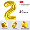 Number Balloon Big 40 Inch Gold Birthday Decorations, Number 2 Balloon Birthday Party Decorations for Party Supplies, Graduations