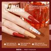 MEFA Fall Winter Gel Nail Polish Set, 12 Colors Burgundy Red Gel Polish Set Flash Dark Red Glitter Nail Polish Gel Nude Brown Pink Gel Nail Gifts for Women Girl DIY Salon Home Manicure