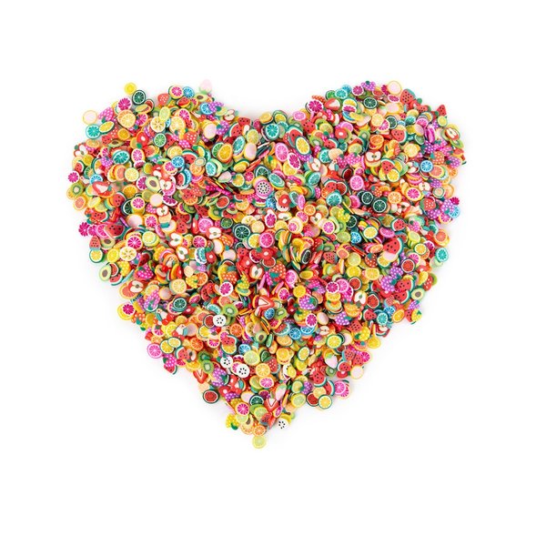 HOCIBES 5000PCS Nail Art Slices ,Cute Design Nail Art Fruits Animals Flowers Heart Nail Art Slices, 3D Polymer Clay Slices for Nail Art ,Slime Making Kit Decoration and Diy Craft . (Fruit)