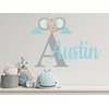 Nursery Elephant Face Custom Name & Initial Wall Decal - Personalized Name Wall Art Decor - Nursery Wall Sticker - Wall Decal for Baby Room playroom Decoration (Wide 40"x29" Height Inches)