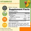 SHIFAA NUTRITION Vegetarian Vitamin D3 Gummies for Adults & Kids | 45-90 Servings, 2,000IU / 1,000IU | Non-GMO, Gluten-Free, Gelatin-Free | Supports Bones, Muscles & Immune System Halal Vitamins
