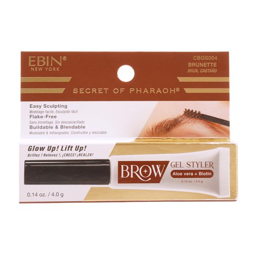 Secret of Pharaoh Brow Gel Styler in Brunette - Water Resistant, Long Lasting Eyebrow Gel for Natural Makeup Look, Great for Lift-Up Styling, Sculpting & Defining, Biotin and Aloe Vera Infused