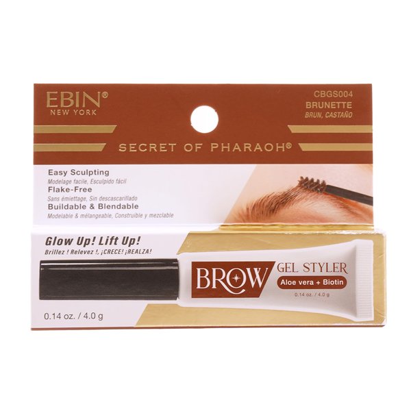 Secret of Pharaoh Brow Gel Styler in Brunette - Water Resistant, Long Lasting Eyebrow Gel for Natural Makeup Look, Great for Lift-Up Styling, Sculpting & Defining, Biotin and Aloe Vera Infused