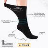 ELYFER Black Diabetic Crew Socks for Women (4 Pairs) Soft Thin Rayon, Wide, Loose Fit, Seamless Toe, Non-Binding, Circulatory, Compression, Moisture-Wicking Cushion Dress Socks Size (5-8.5)