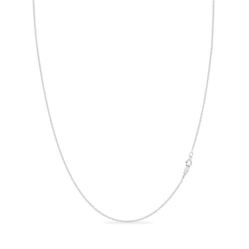 KEZEF 925 Sterling Silver Chain Necklace for Women, 1.3mm Silver Cable Chain, 16 Inch, with Spring-Ring Clasp, Italian Made