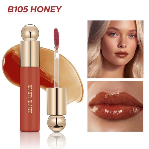 MYUANGO Hydrating Lip Care Lip Tint, Moisturizing Lip Oil,Shiny Lip Glow Vegan Plumping Lip Gloss for Dry Lips (105, Travel Size)