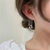 Yheakne Boho Star Ear Jacket Earrings Silver Cz Star Ear Climber Earrings Crystal Chain Tassel Earrings Crystal Ear Crawler Long Chain Earrings Jewelry for Women Gifts (Silver)