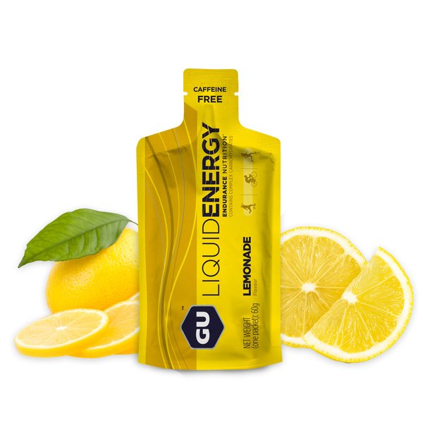 GU Energy Liquid Energy Gel With Complex Carbohydrates, Vegan, Gluten-Free, and Dairy-Free On-the-Go Energy for Any Workout, 12-Count, Lemonade