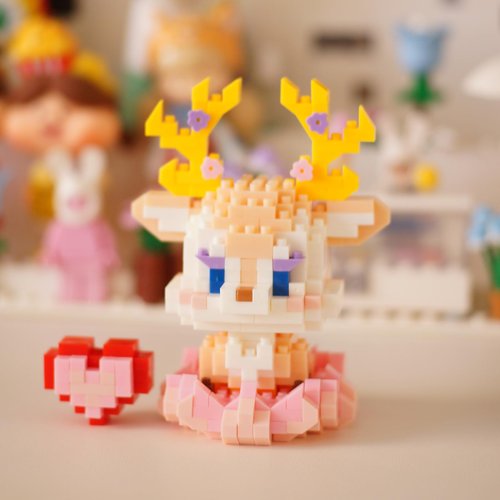 Micro Mini Building Blocks Deer Fox Cute Animal Model Set Building Koala Toys Bricks Gifts for Kid and Adult(Deer)