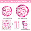 Xenorik Cowgirl Theme Let's Go Girls Party Tableware Decorations - Hot Pink Disco Cowgirl Party Supplies Dinnerware For Birthday Bachelorette, Dinner Plate, Dessert Plate, Cup, Napkin, Fork | Serve 24