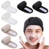 obeoby 6 Pack Spa Facial Headbands for Women, Adjustable Face Wash Headband Coral Fleece Skincare Headband Make Up Wrap Head for Washing Face Shower Yoga