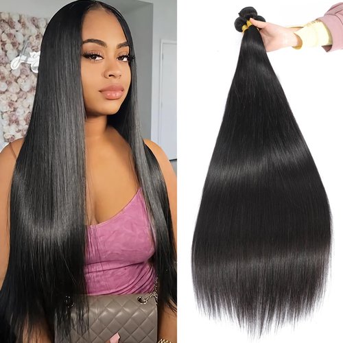 Brazilian Virgin Straight Hair 3 Bundles 18 20 22 Inch 100% Unprocessed Virgin Remy Hair Straight Human Hair Bundles Natural Black Bundles Weave Hair Extensions For Black Women
