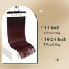Ugeat Balayage Clip in Hair Extensions Black to Wine Red Hair Extensions Clip ins Real Human Hair Ombre Black to Burgundy Clip in Human Hair Extensions Full Head 16 Inch 7pcs 120g(105g Hair+15g Clips)