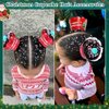XANGNIER Christmas Hair Accessories Kits for Girls,Women,Kids,12 Pcs Liners Hair Accessories Decorations for Crazy Hair Day with 12 Hair Clips and Silicone Decorative Granules