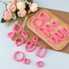 COMNICO Polymer Clay Cutters Kit 18 Different Shapes for Women Earring Polymer Clay Jewerlry Making Tools Plastic Clay Earring Hooks Cutters Sculpting Tools(Pink)