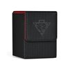 ZLCA Card Deck Box Fits MTG Yu-Gi-Oh! TCG, Card Storage Box with Dividers Holds 100+ Sleeved Cards, Premium Card Deck Case Compatible with CCG Trading Cards (Black&Red,Puzzle)