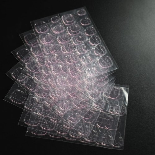 Jelly Glue 1200 Nail Tabs 50PCS Self-Adhesive Double Sided Nail Sticker for Press on Nails Water Proof Transparent Pink Color False Nail Easy to Apply Quick Tips Nail Glue