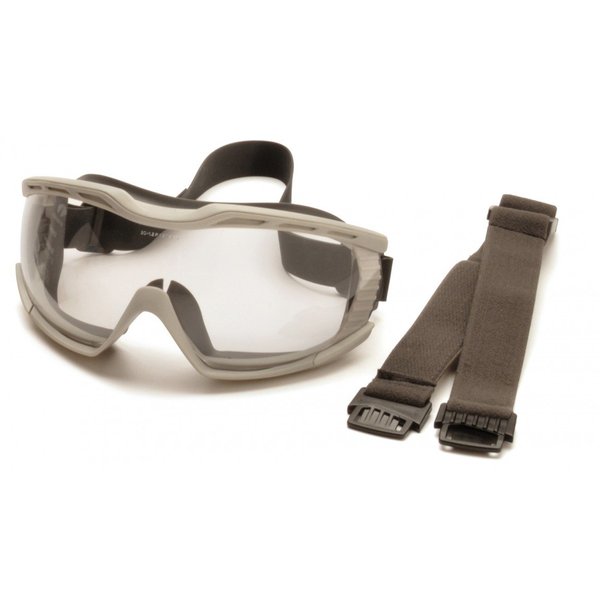 Pyramex Capstone Chemical Splash Goggle With Clear Anti-Fog Lens And Gray Frame Includes Cloth Strap