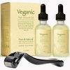 Veganic Natural Hair Growth Oil Kit, Veganic Hair Growth Oil Kit with Rosemary Oil, Castor Oil, Argan Oil, Raw Batana Oil, Veganic Hair Oil for Hair Growth 2pcs.