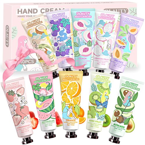 10 Pack Hand Cream for Dry Cracked Hands, Gifts for Women, Bridesmaid Gifts, Gift for Teen Girls, Party Favors, Bulk Stocking Stuffers, Moisturizing Fragrance Travel Mini Lotion Hand Cream