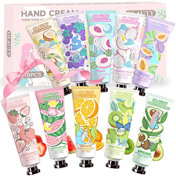10 Pack Hand Cream for Dry Cracked Hands, Gifts for Women, Bridesmaid Gifts, Gift for Teen Girls, Party Favors, Bulk Stocking Stuffers, Moisturizing Fragrance Travel Mini Lotion Hand Cream