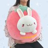 ARELUX 18in Bunny Plush Pillow Cute Strawberry Stuffed Animal Kawaii Anime Bunny Plushie Soft Hugging Pillow Plush Toy Friends Family Members