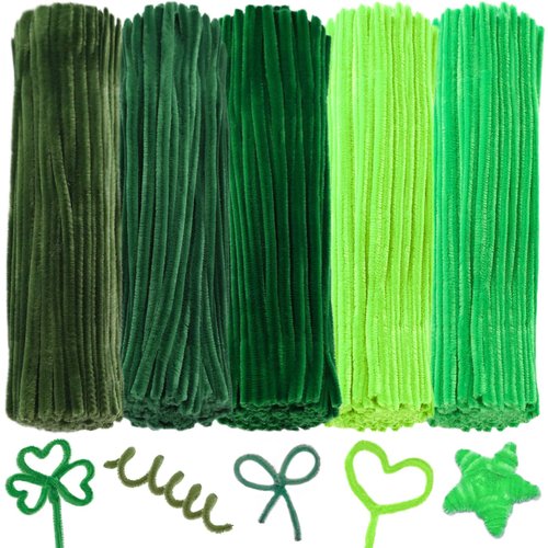 HOIRIX Pipe Cleaners Set,Chenille Stems for DIY Art and Craft Projects,Art and Craft Supplies,Creative Crafts Decorations (Green)