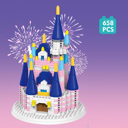 Aningde 658 Pcs Castle Micro Building Blocks Mini Blocks Building Sets Building Bricks Architecture Model Gift for Age 14+ Kids Teens and Adult (Blue)