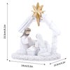 BUTITNOW Nativity Scene with Lights, Sculpted Hand Painted Nativity Figure - First Christmas Story Decoration Holiday Manger Little People Nativity Set for Indoor Home Display, Tabletop