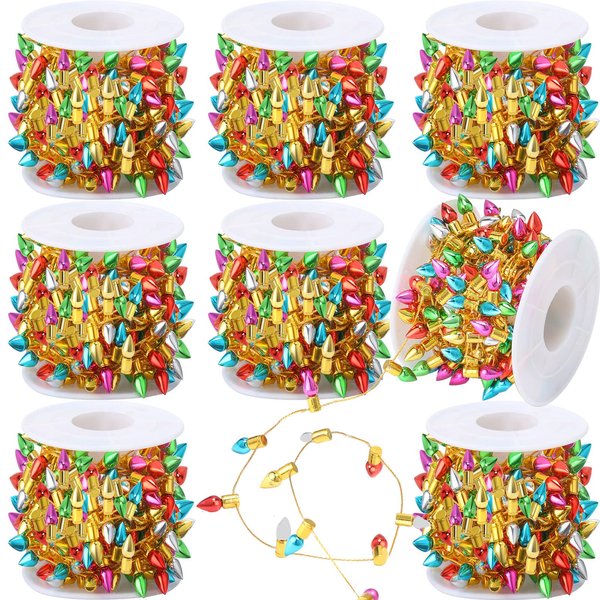 8 Pcs Dollhouse Christmas Lights Fake Light String Dollhouse Christmas Decoration Christmas Miniatures for Crafts Furniture Accessories String Lights(197inch)