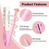 BeauFairy 4 in 1 Makeup Pen, 2 PCS, Eye Liner, Brow Liner, Lip Liner, Highlighter Pen, All in One Waterproof Long-Lasting Multi-function Beauty Pencil, Facial Easy Carry Cosmetic for Wedding (Pink)