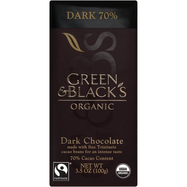 Green & Black's Organic Dark Chocolate 70% Cacao, OLD 10 Count