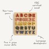 mushie Wooden Alphabet Puzzle | for Kids 3 Years+ | Preschool Educational & Toddler Montessori Toys (26 pcs)