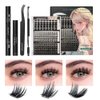 ANNAFRIS Lash Extension Kit,DIY Lash Clusters Eyelash Extensions Kit,Individual Lashes Kit with Lash Bond and Seal, Lash Remover and Lash Tweezers for Self Use (A-JS Kit)