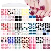 YECIRALA 20 Sheets 440 Pcs Self Adhesive Toe Nail Polish Stickers Full Nail Wraps for Women Girls Glitter Gradient Toenails Stickers Gel Nail Strips Nail Polish Stickers for Toes Nails Stick On Nails