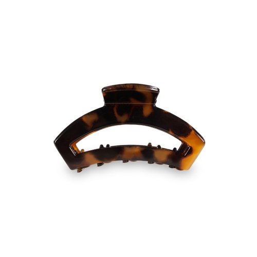 TELETIES - Tiny Open Claw Clip - Strong Grip, Bendable Teeth, Comfortable Open Cutout Design - Ideal for Thin Hair, Kids, Half-up Hairstyles - For All Hair Textures - Tortoise