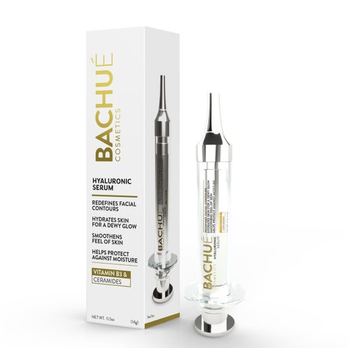 BACHUÉ HYALURONIC SERUM Hyaluronic Acid Booster with Ceramides for Lightweight Deep Hydration, Concentrated Serum, Vitamin B2, Vitamin C, Moringa Oil, Astaxanthin Oil, 0.5 Ounce
