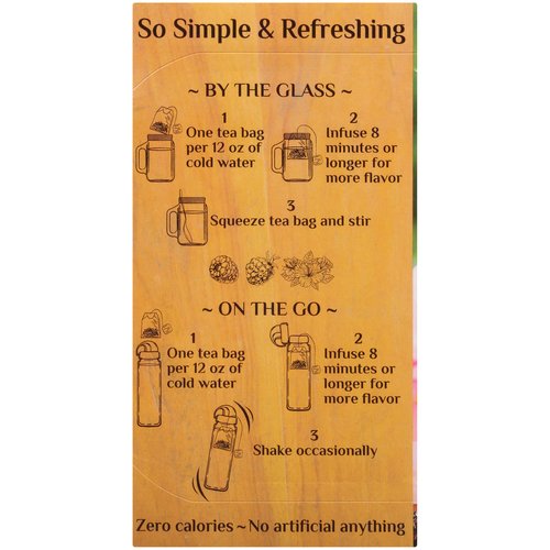 Bigelow Botanicals Cold Water Infusion Blackberry Raspberry Hibiscus Tea Bags 18 Count Box (Pack of 1), Herbal Infusion, Caffeine Free, 18 Tea Bags Total