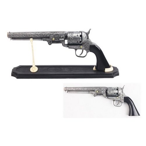 Vortex Blade Shop Decorative US Western Revolver with Display Stand, 13-Inch Overall
