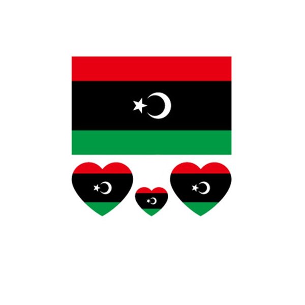 ZPDNURZL 10 Sheets Libya Flag Tattoos Stickers 40 Pcs Waterproof Sweat Sports National Flag Removable Fake Tattoos