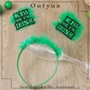 Outyua St Patricks Day Headband Green Headbands Head Bopper Hair Band Irish Accessories for Women