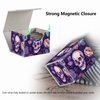 Strong Magnet Card Case Deck Box Mtg Card Box Playing Card Box Magic Deck Box Tcg Up to 200 Cards Creative Pattern Trading Card Storage Box for Collectible Card Games, Purple Skulls And Roses