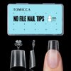 TOMICCA Short Coffin Nail Tips, 510Pcs Acrylic Half Cover Nail Tips, 12 Sizes No C Curve Full Matte Soft Gel Nail Tips, Nail Extension Tips for Beginner and Professional