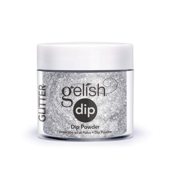 Gelish Powder Dip Collection (Am I Making You Gelish?) Silver Sparkle Nail Dip Powder Nail, Silver Sparkle Powder, Dip Powder Colors, 8 ounce