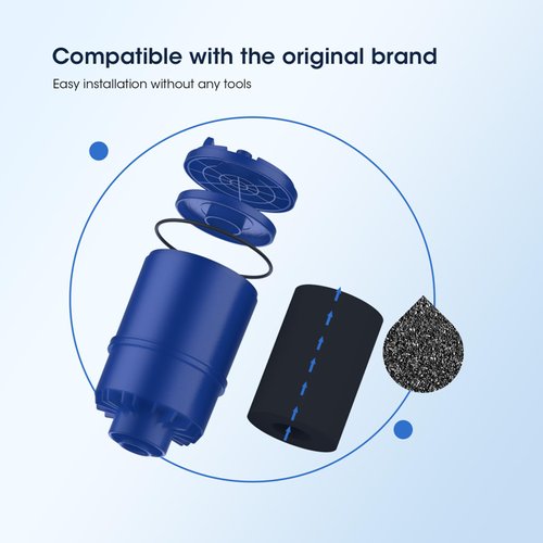 GLACIER FRESH NSF Certified Water Filter - Compatible with PUR® Filters RF9999® and RF-3375 - Replacement Faucet for All PUR® Systems - 3 Pack