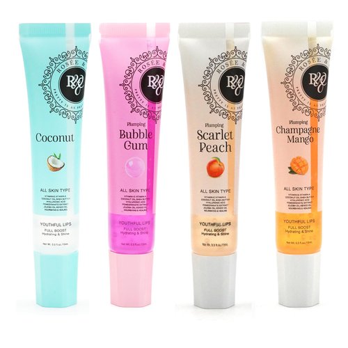 ROSÉE & CO Rosee Lip Gloss Vegan & Cruelty Free Treatment, Long Lasting Glossy with Shea Butter, Moisturize, Protect & Smooth - Clear (Set of 4-2)