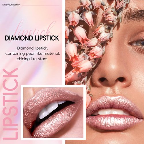HOSAILY Metallic Brown Lipstick Long Lasting, High Shine Glitter Diamond Creamy Lipstick Transfer Proof, Shimmer High Impact Lip Color Full Coverage Non Stick Cup Lightweight Lip Makeup for Women#9