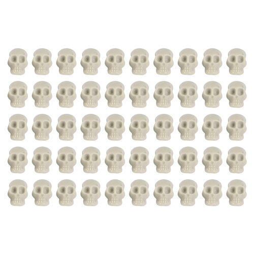 PRETYZOOM 150PCS Mini Plastic Skull Heads Miniature Skulls Halloween Decorations Realistic Skeleton Skulls for Halloween Trick Toy Accessories (0.8"x0.5")
